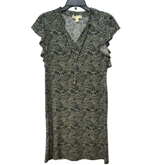 Michael Kors women’s green dress‎ with large flutter sleeves. Size S