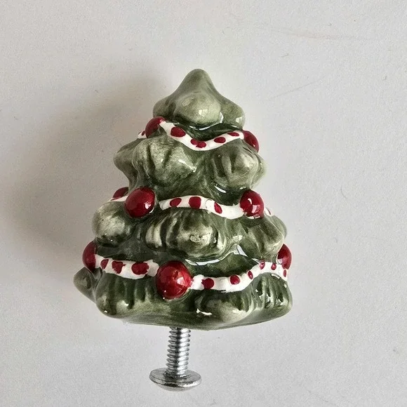 Longaberger Basket Ceramic Christmas Tree Knob Holiday for Lids‎