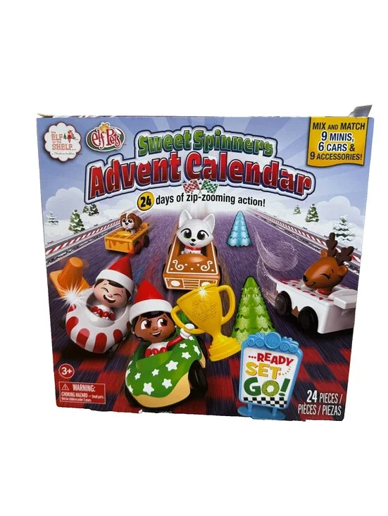 Elf on the Shelf Pets Sweet Spinners Advent Calendar 24-Day Zip Zooming Action