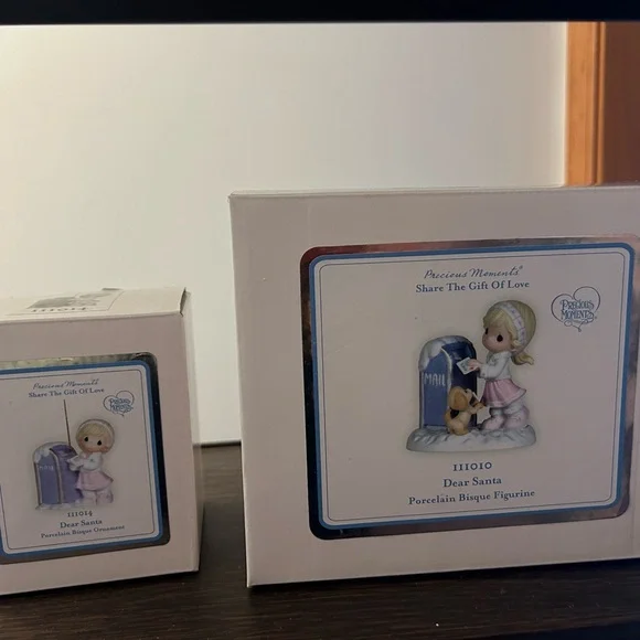 Precious Moments Dear Santa Figurine and ornament set of 2 Rare