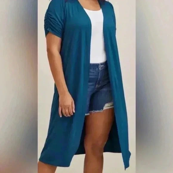 Torrid‎ Blue Duster Cardigan Size Medium 00
