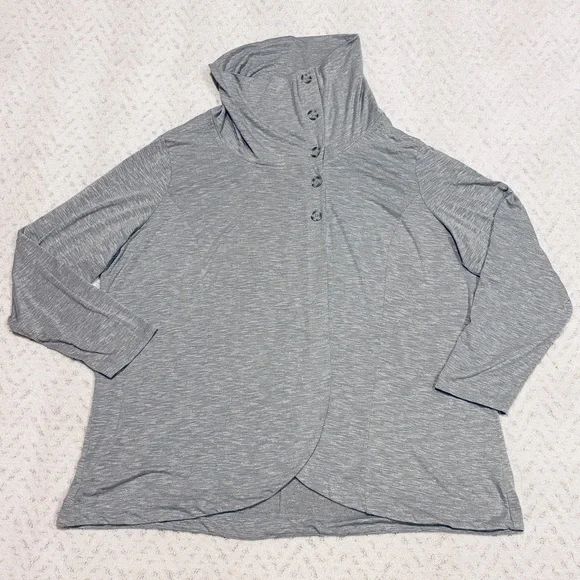 Maurices Lightweight Cardigan Jacket Size 3X Grey Cowl High Neck Office School