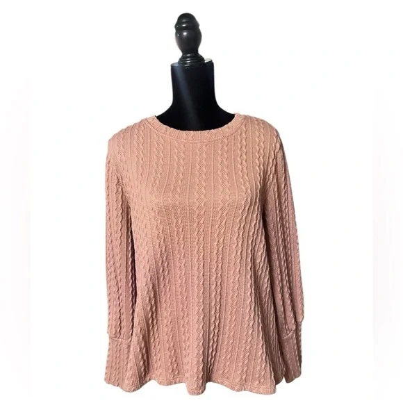 Hayden Textured Cable Knit Sweater Size L