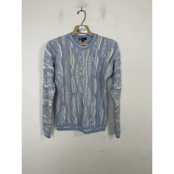 Vintage Purely Merino Sweater Womens XS Wool 3D Knit Pastel Crosby‎ 90s Retro