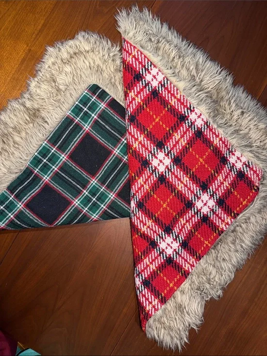 Pottery Barn Red and Green Plaid Holiday Throw Pillows COVERS 20” x 20”