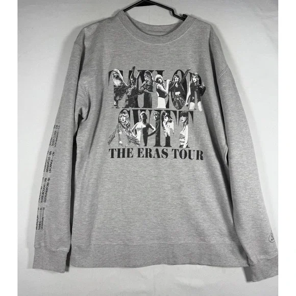 Taylor Swift Eras Tour Sweatshirt 2023 Grey Sweater Official Women's XL Crew