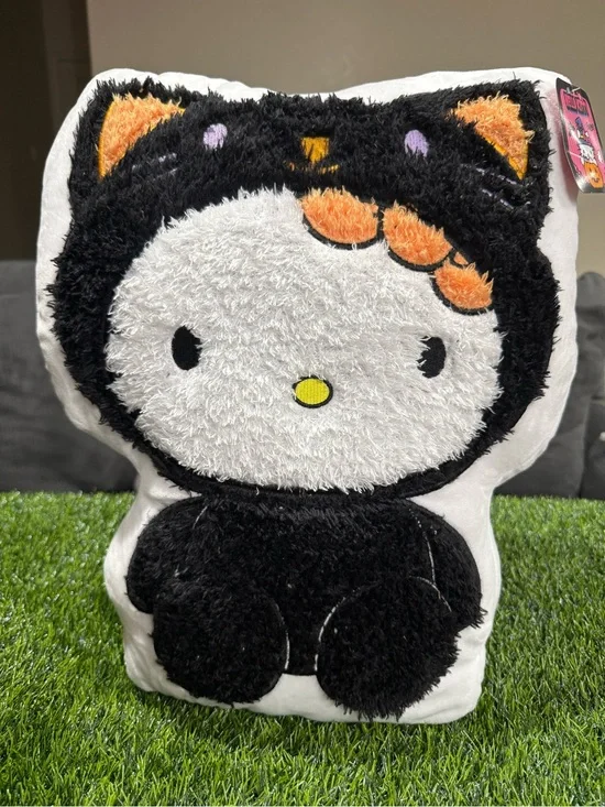 Sanrio Hello Kitty Halloween 2024 Plush Pillow Black Cat Costume NEW