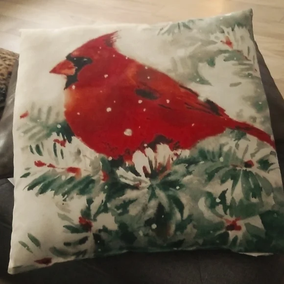 VIntage Red Cardinal Accent Pillow