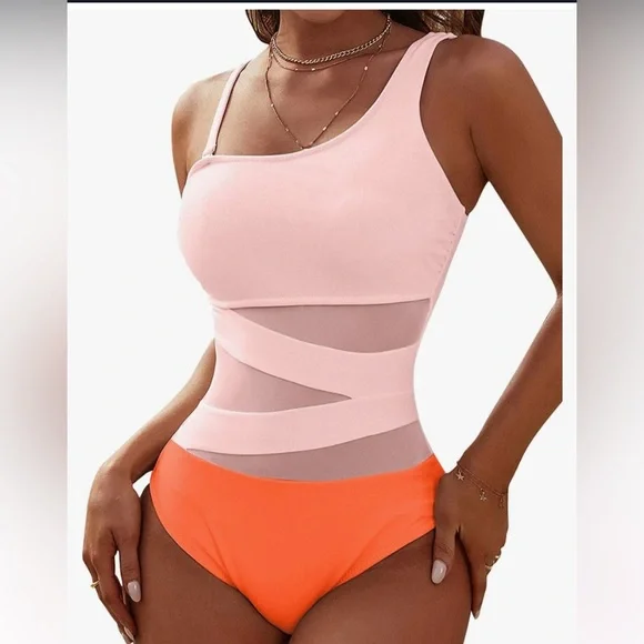 Blooming Jelly Swimsuit Pink (Peach) and Orange XL 12