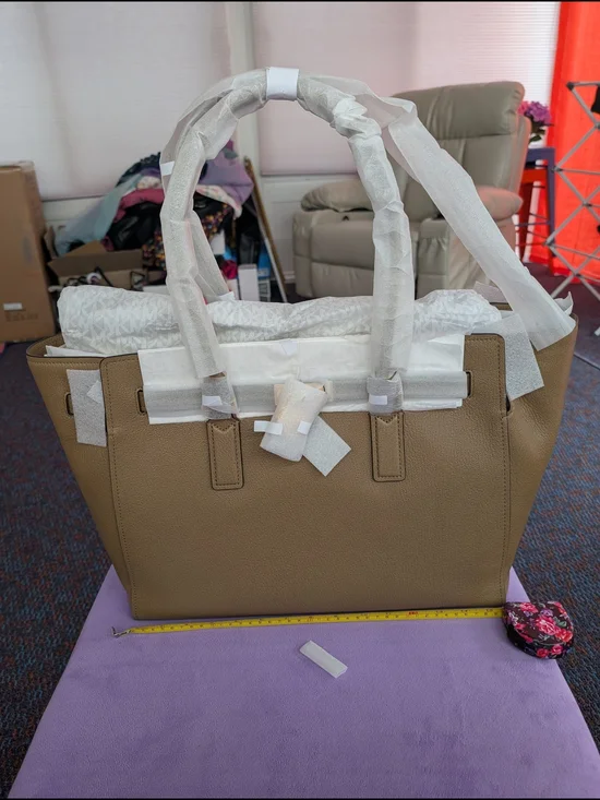 Michael Kors Pebbled Leather Tote in Taupe