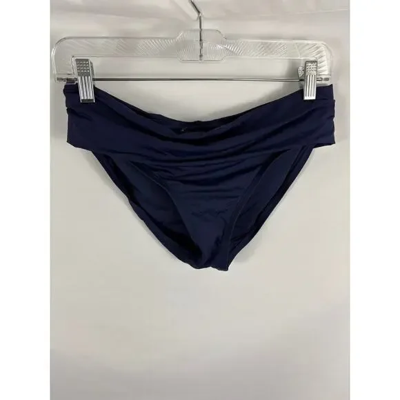 LA Blanca Dark Blue Ruched Bikini Bottom Size Small