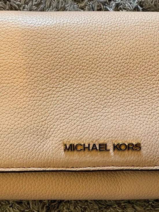 Michael Kors Tan Crossbody with Gold Logo Accent