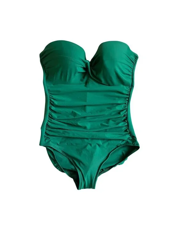 Miraclesuit Rock Solid Madrid Bandeau One Piece Swimsuit Size 16