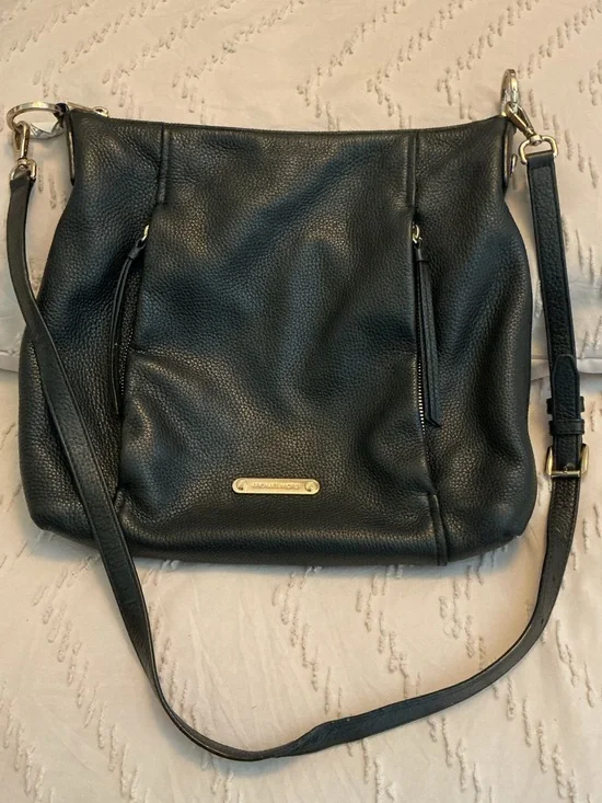 Michael Kors CORINNE Leather LG Shoulder Black Crossbody Handbag