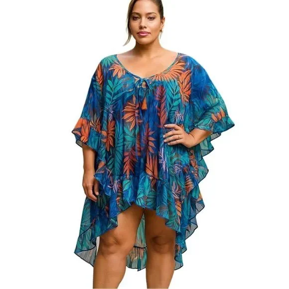 CZ Collection Women’s Gauzy Beach Cover Up Size 2XL