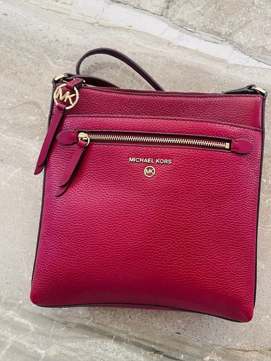 Beautiful Michael Kors Women's Bungury  Leather Crossbody Bag
