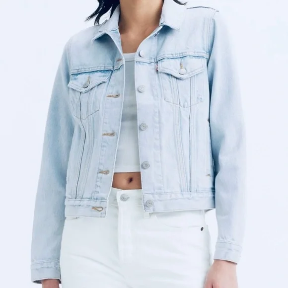 MICHAEL KORS Women's Sky Blue Denim Tucker Jacket-Light Wash