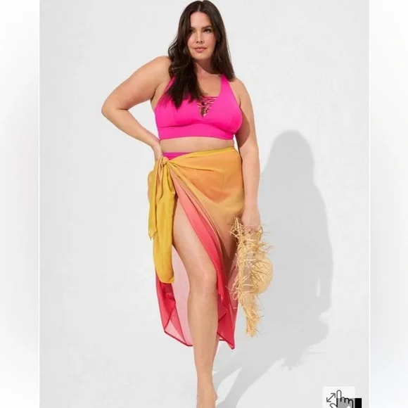 New! Torrid sz 1 2 3 4 Gradient Sarong Swim‎ Bathing Suit Cover Up 1X 2X 3X 4X