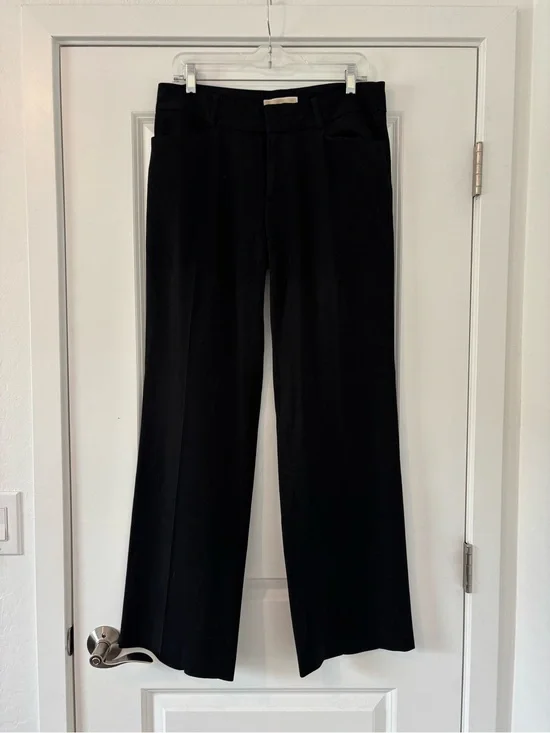 Michael Kors Low Rise Wide-Leg Black Dress Pant