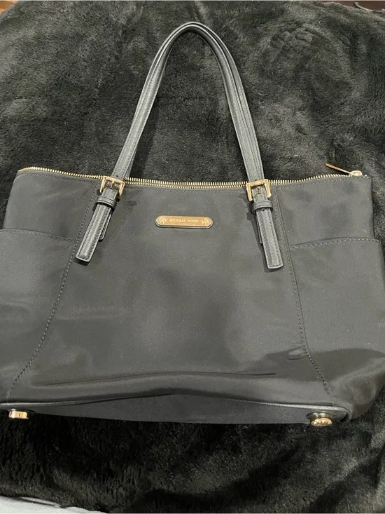 Michael Kors Black Tote with Gold Accents