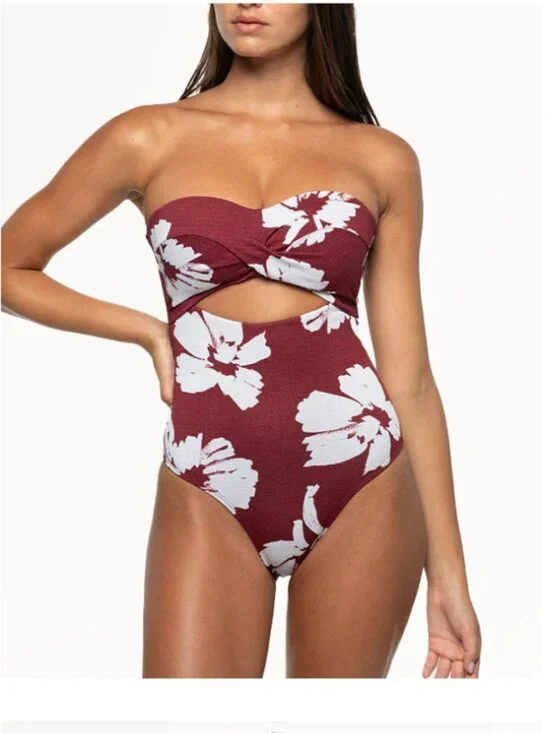 NEW Nip Tuck Whispering Allure Luka One Piece Swimsuit, Berry, 12