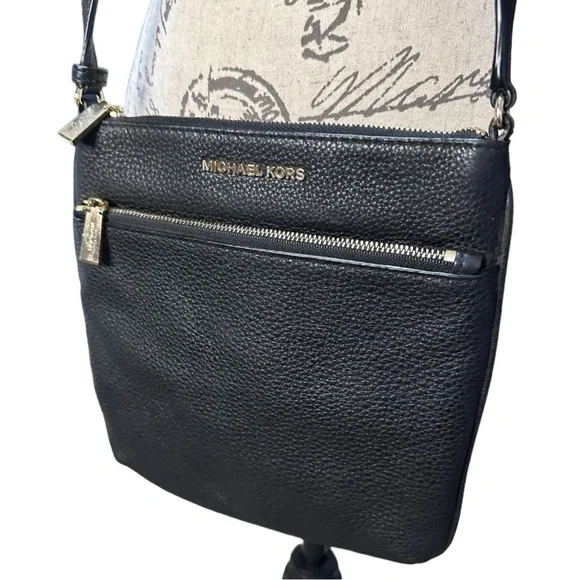 Michael Kors Black Pebble Leather Crossbody Purse