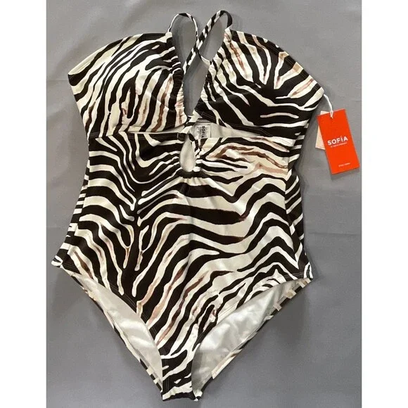 Sofia By Sofia Vergara bathing suit one piece size XL (16-18) Animal Print NWT