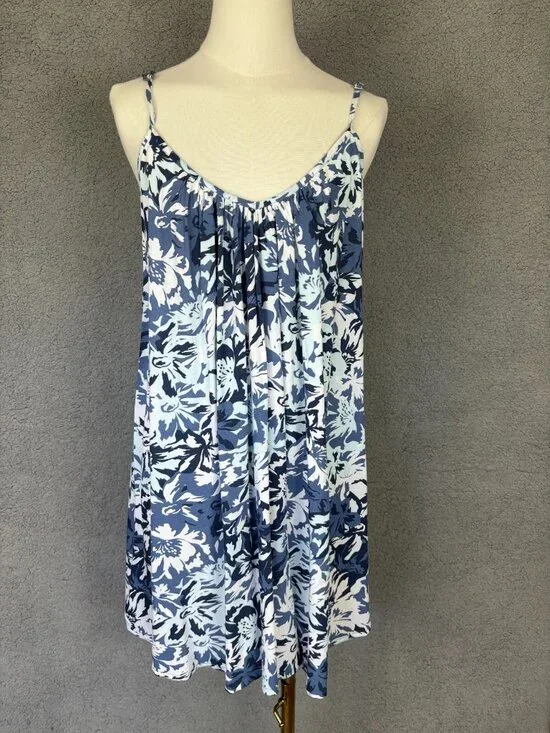 Roxy Juniors' Printed Summer Adventures Dress Swimsuit Cover-up XS Blue NWT's.