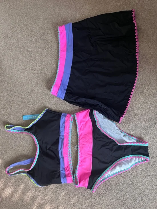 Popvil 3-Piece Colorbock Bikini Swim Set