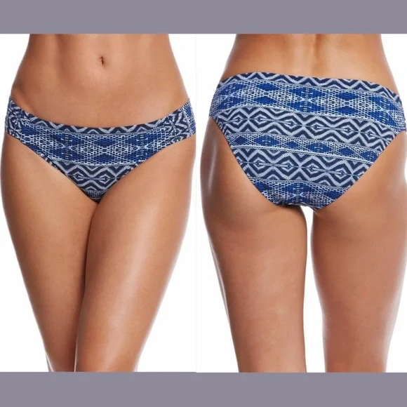 NEW La Blanca Designer Jeans‎ Side Shirred Hipster Bikini Bottom [SZ 14 US ]