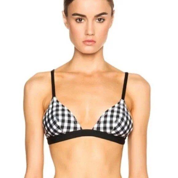 Solid & Striped Gingham Bikini Top - Extra Small