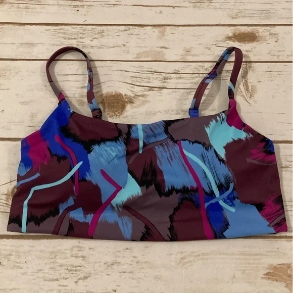 Fook Wah Abstract Multicolor Bikini Top Size Small