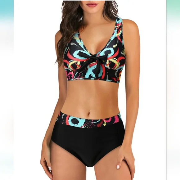 WOMEN'S TRIPICAL BIKINI WITH TUMMY CONCEALER BOTTOMS SIZE SMALL