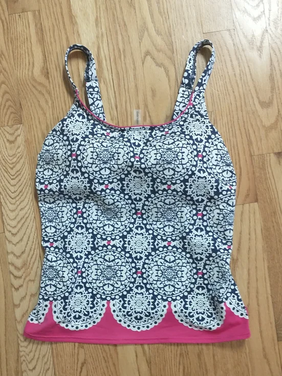 Lands' End  Square Neck Floral Paisley Tankini Size  6 Petite