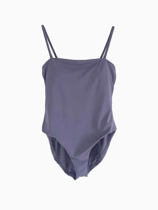 Andie Cabo One-Piece Swimsuit Large Purple Convertible Strapless Recycled Nylon