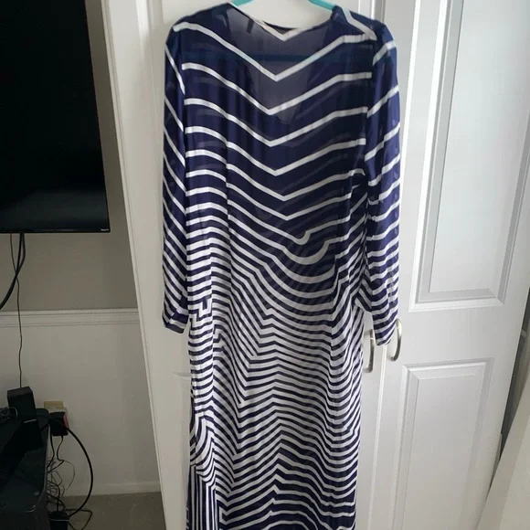 Soft Surroundings Maxi Dress 1 Piece Sheer Swimsuit‎ Cover Up Medium
