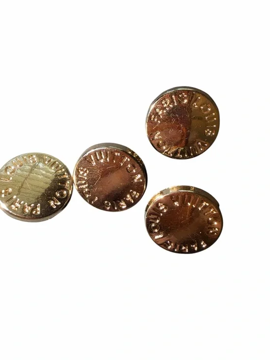Louis Vuitton Gold-Tone Round Logo Buttons - Set of 4