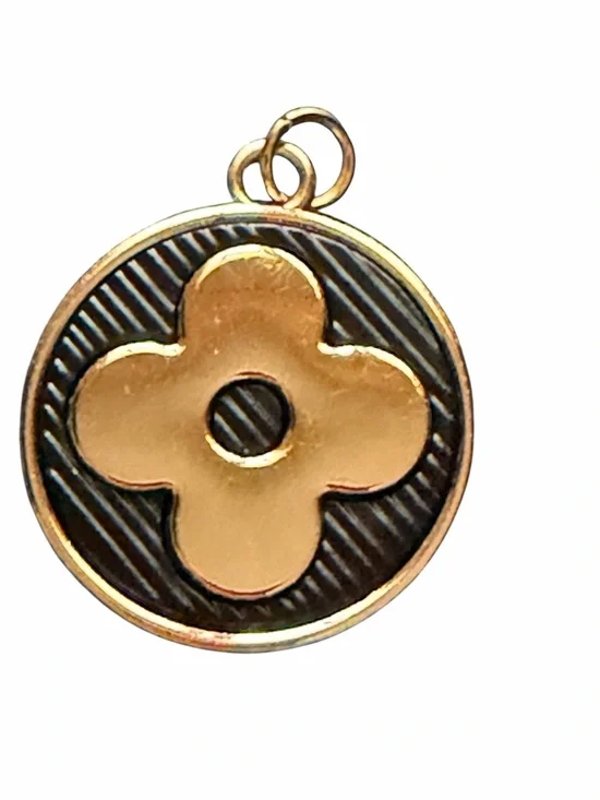 LV Gold Tone Floral Zip pull