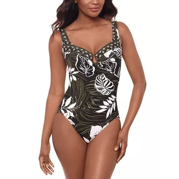 Miraclesuit Women's Swimwear Elle Dorado Escape Tummy Control Sz 10 NWOT