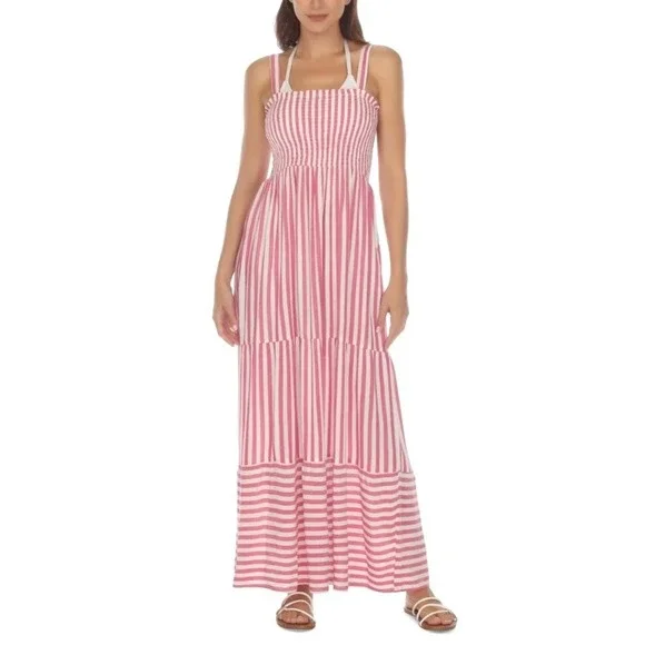 Raviya Size Small Womens Pink & White‎ Cover Up (136)