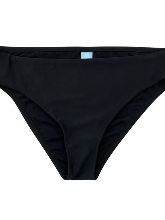 Antonio Melani Black Mid-Rise Bikini Bottom - Size M | Classic Swimwear