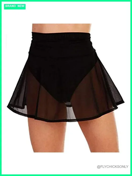 Mesh Sheer Swim Cover Up Skirt Bikini Coverup