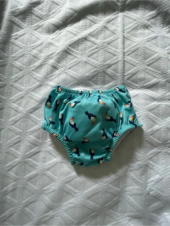 Green Sprouts Turquoise Toucan Print Swim Diaper Cover