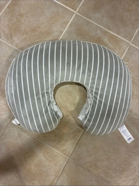 Pottery Barn Kids Gray and White Striped Nursing Pillow Cover