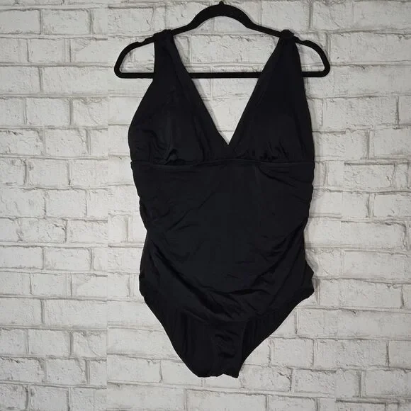 Time and Tru black one piece swimsuit