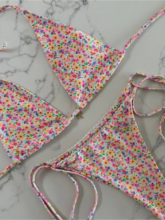 Kulani Kinis Halter Top & Thong Bottom Bikini SET - Dollhouse - Size M/L