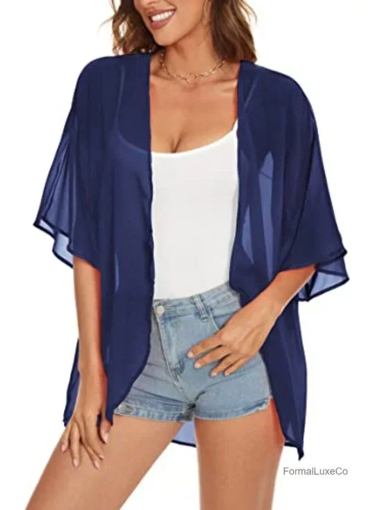 Chiffon Kimono Beach Cover Up Cardigan Floral Summer Tops Loose Capes