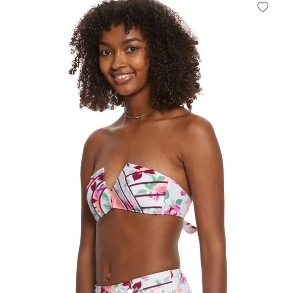 Betsey Johnson‎ Prisoner Of Love Rose Molded Bikini Top Women's Size Small NEW