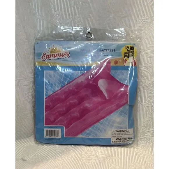 Vintage Momentum Brands Summer‎ Inflatable Mattress Pool 67” X 21” Pink NISP