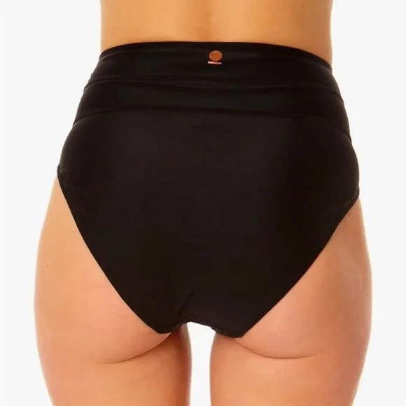 Coppersuit Womens Black High Waist Bikini Bottoms Copper Infused UPF 50+‎